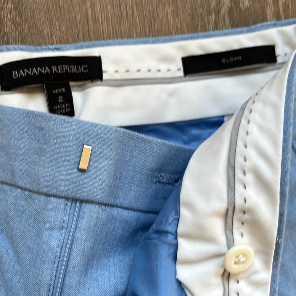 Banana Republic Women Sloan light blue pants Size 2 Petite - Picture 7 of 11